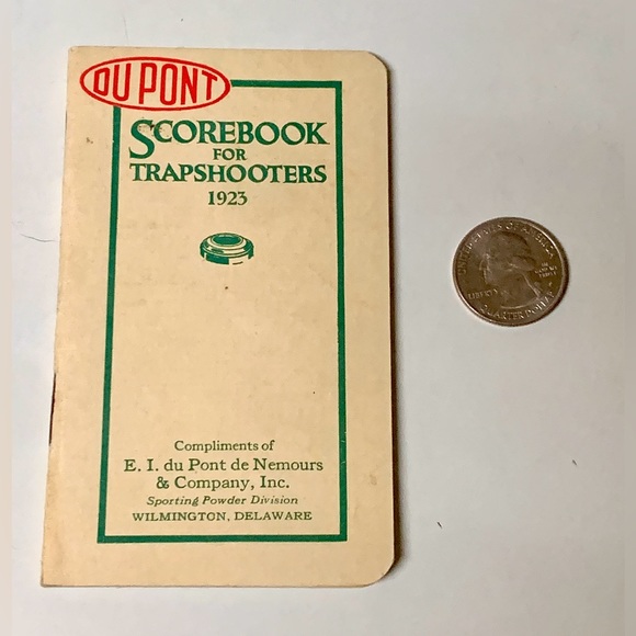 1924 Vintage DU PONT Gunpowder Scorebook for Trap Shooters - Picture 2 of 14